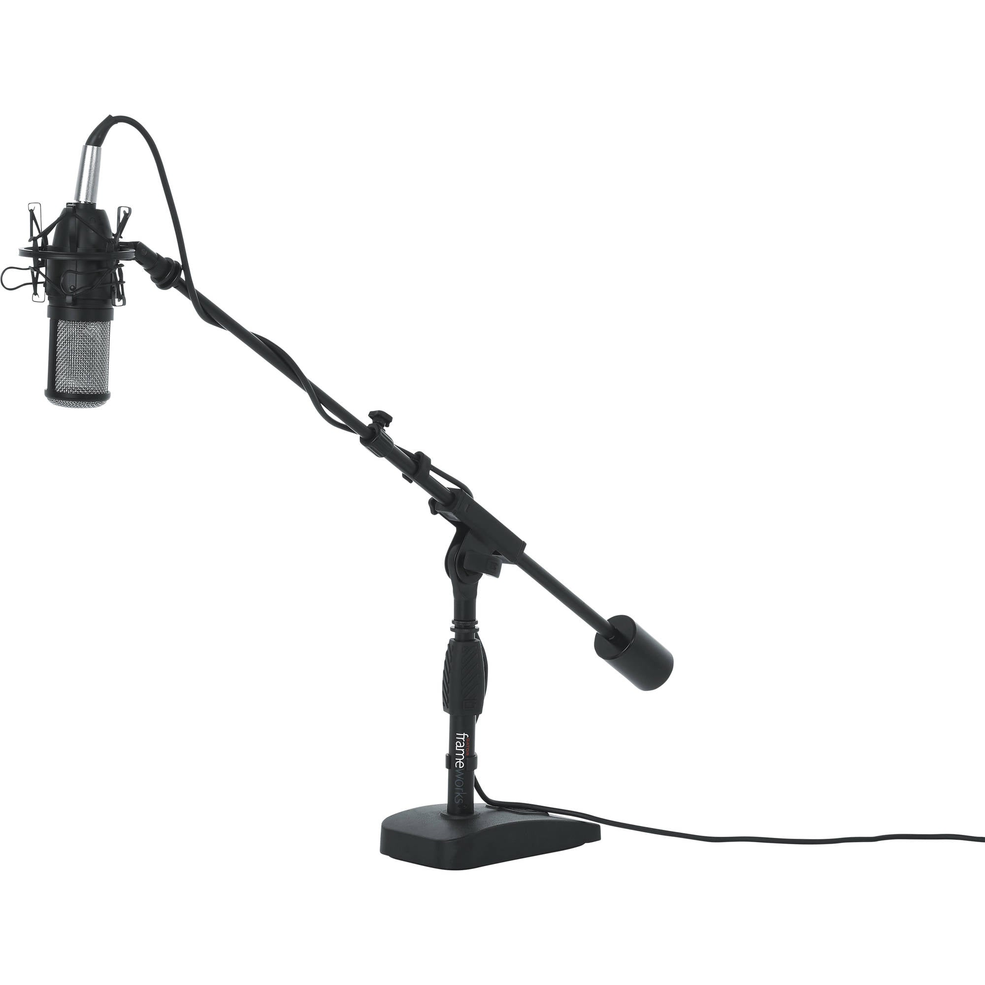 Gator Frameworks GFW-MIC-0822 Telescoping Boom Mic Stand for Podcasting or Bass Drum
