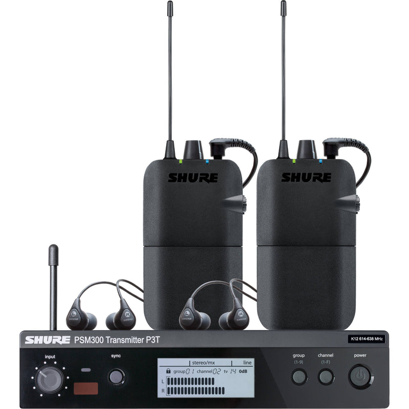 Shure P3TR112TW PSM300 Twin-Pack Pro Wireless In-Ear Monitor Kit (J13: 566-590 MHz)