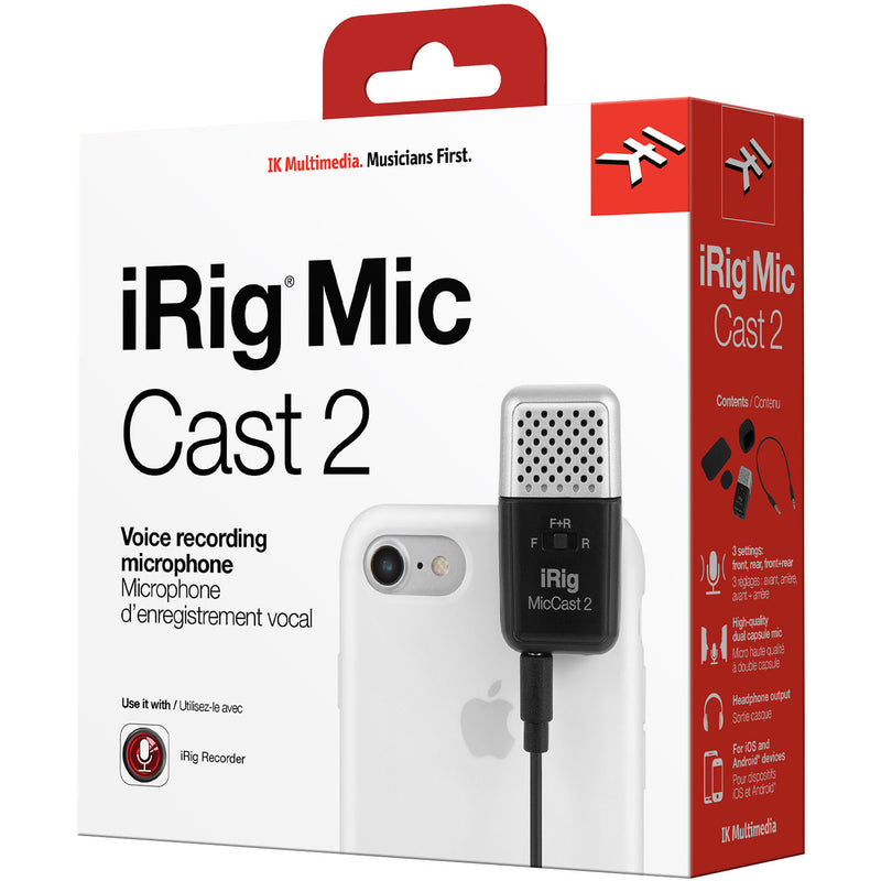 IK Multimedia iRig Mic Cast 2 Multipattern Microphone for Mobile Devices