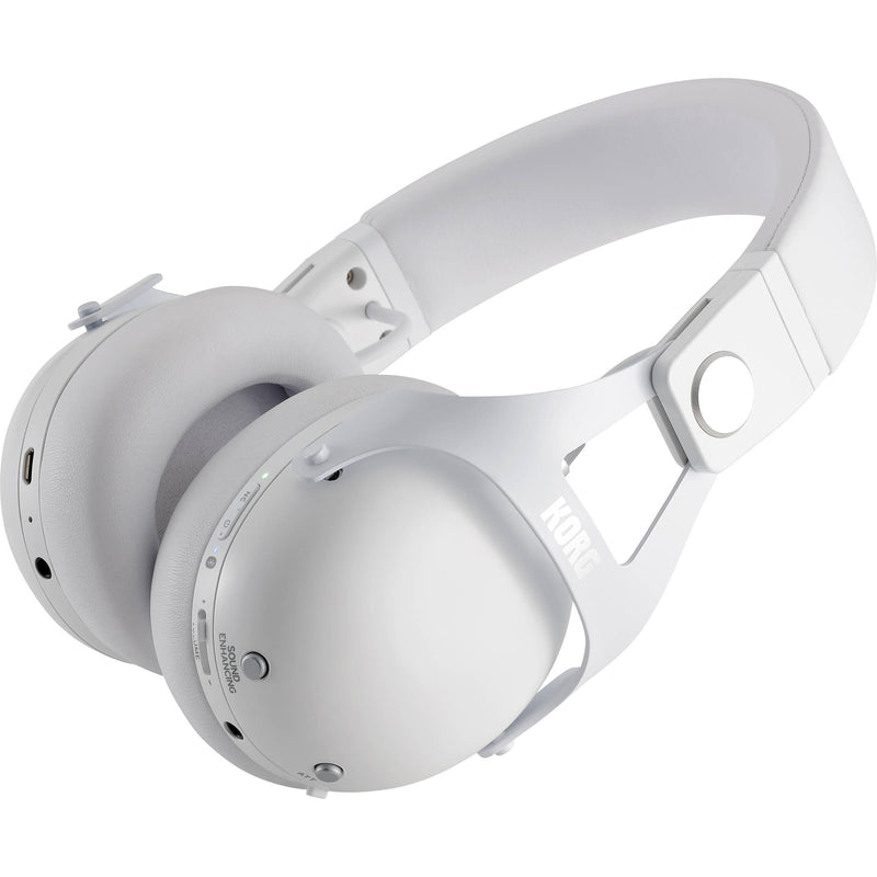 Korg NCQ1 Smart Noise-Canceling DJ Headphones with Bluetooth (White)
