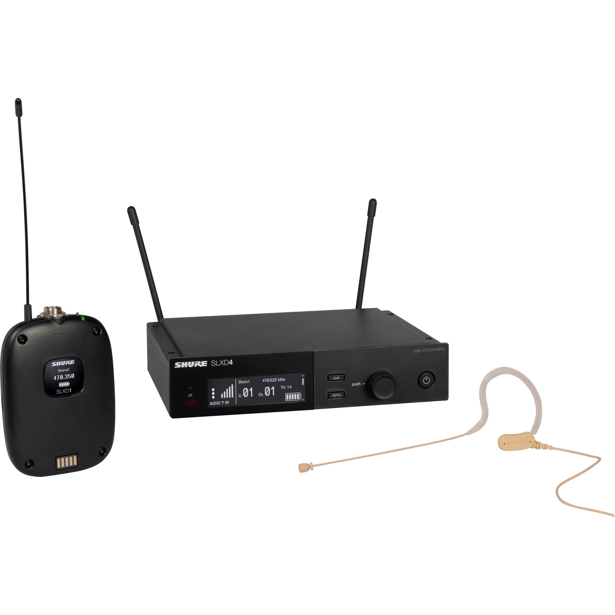 Shure SLXD14/153T Digital Wireless Omni Earset Microphone System (G58: 470-514 MHz)