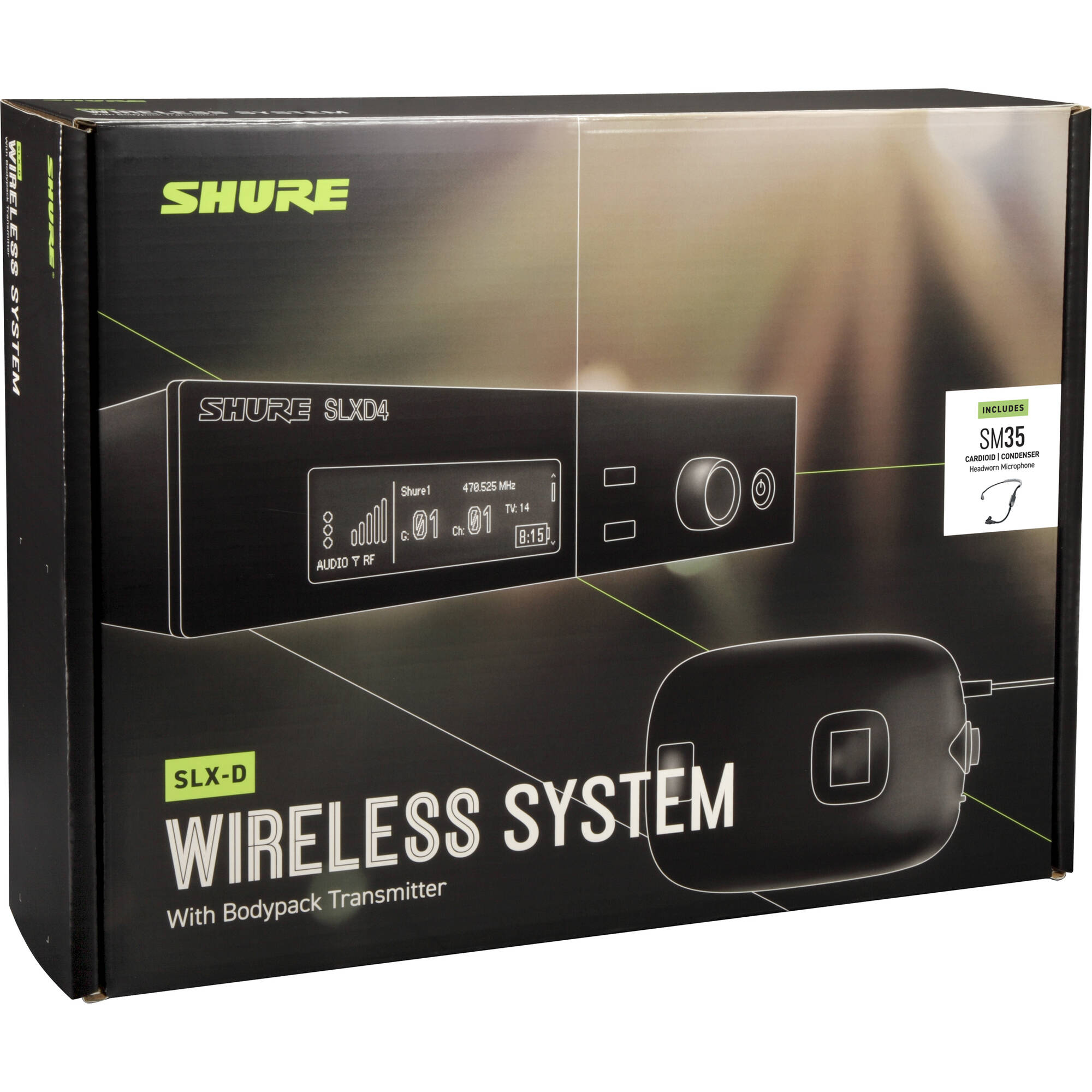 Shure SLXD14/SM35 Digital Wireless Cardioid Headset Microphone System (H55: 514-558 MHz)