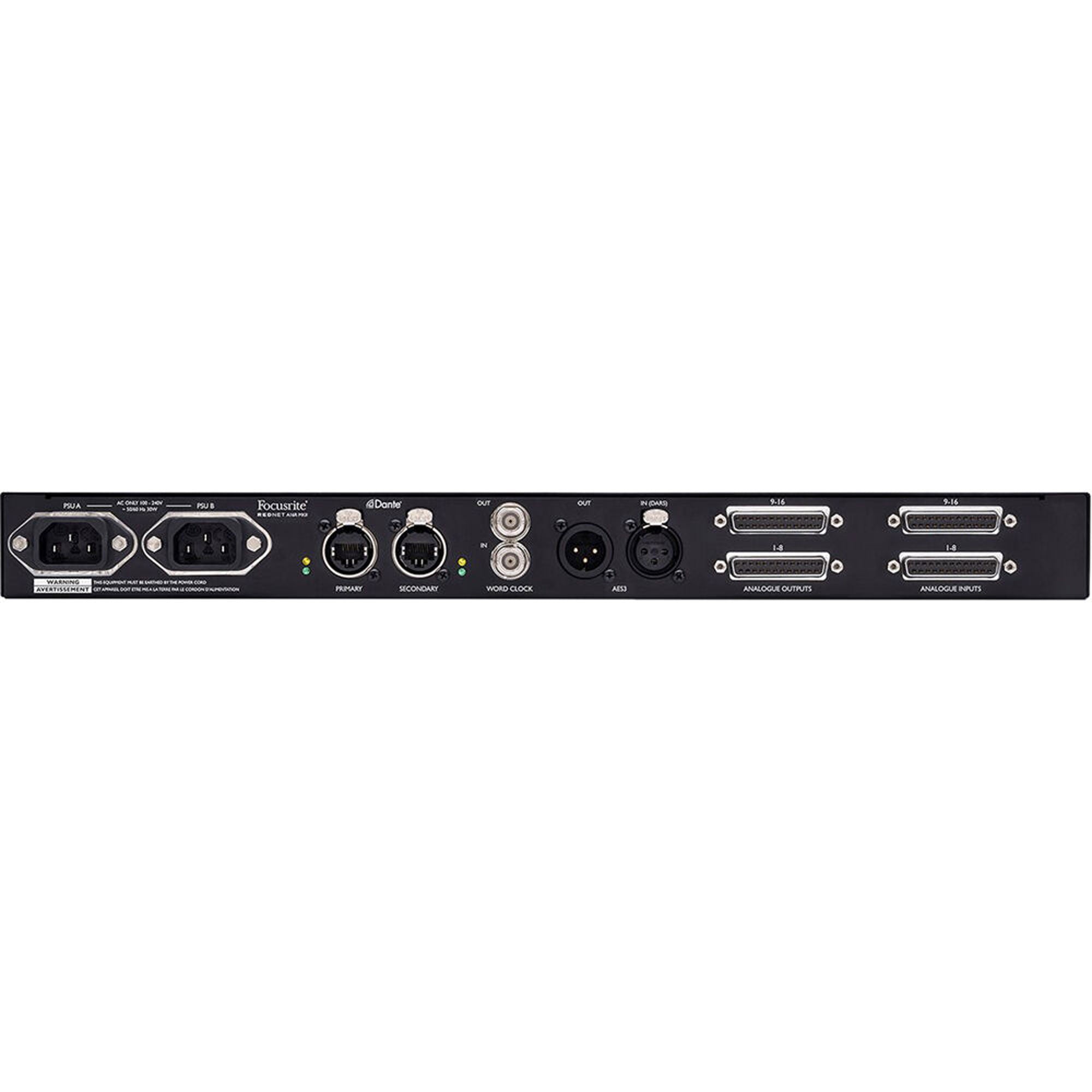 Focusrite RedNet A16R MkII Rackmount 16x16 Dante Analog Audio Interface