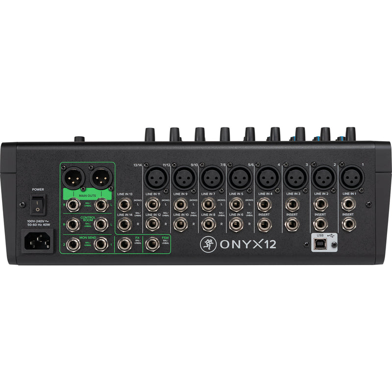 Mackie Onyx12 12-Channel Premium Analog Mixer with Multitrack USB
