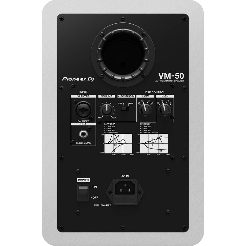 Pioneer DJ VM-50 Active 5" 2-Way Studio Monitor (Single, White)