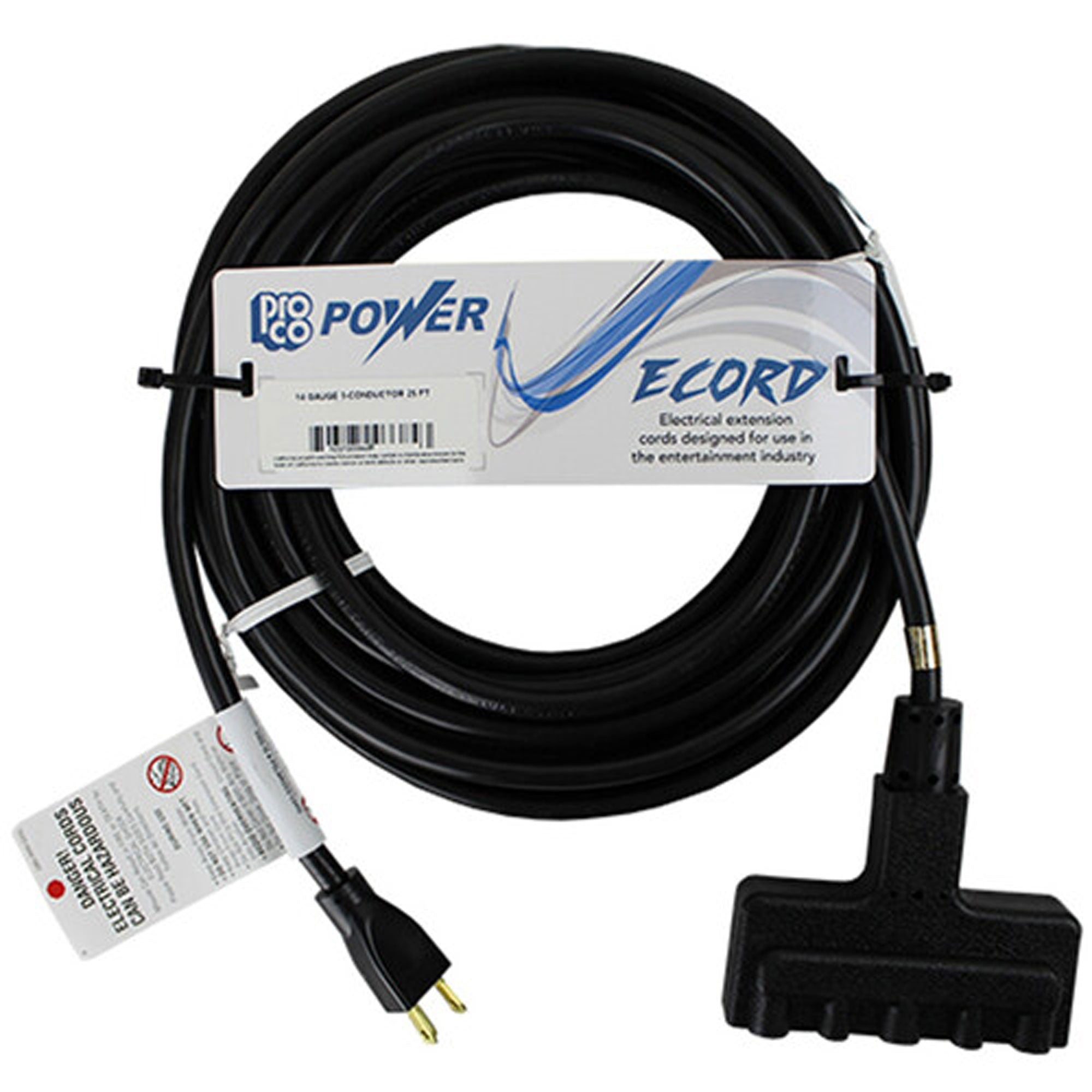 RapcoHorizon Pro Co E123-25PB Power Extension Cord (25')