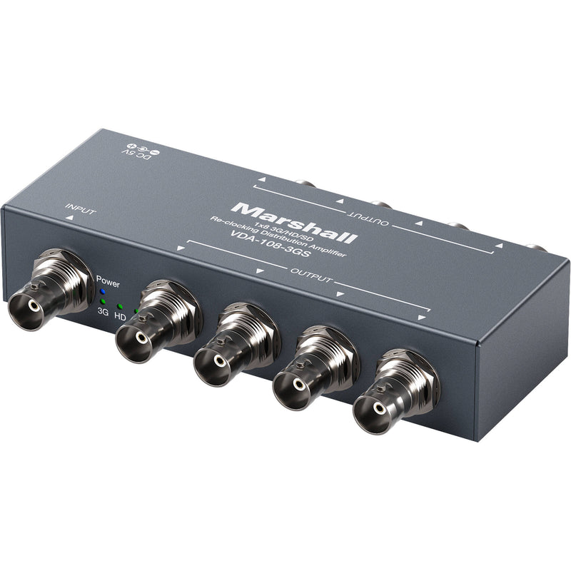 Marshall Electronics VDA-108-3GS 3G/HD/SD-SDI Reclocking Distribution Amplifier (1x8)