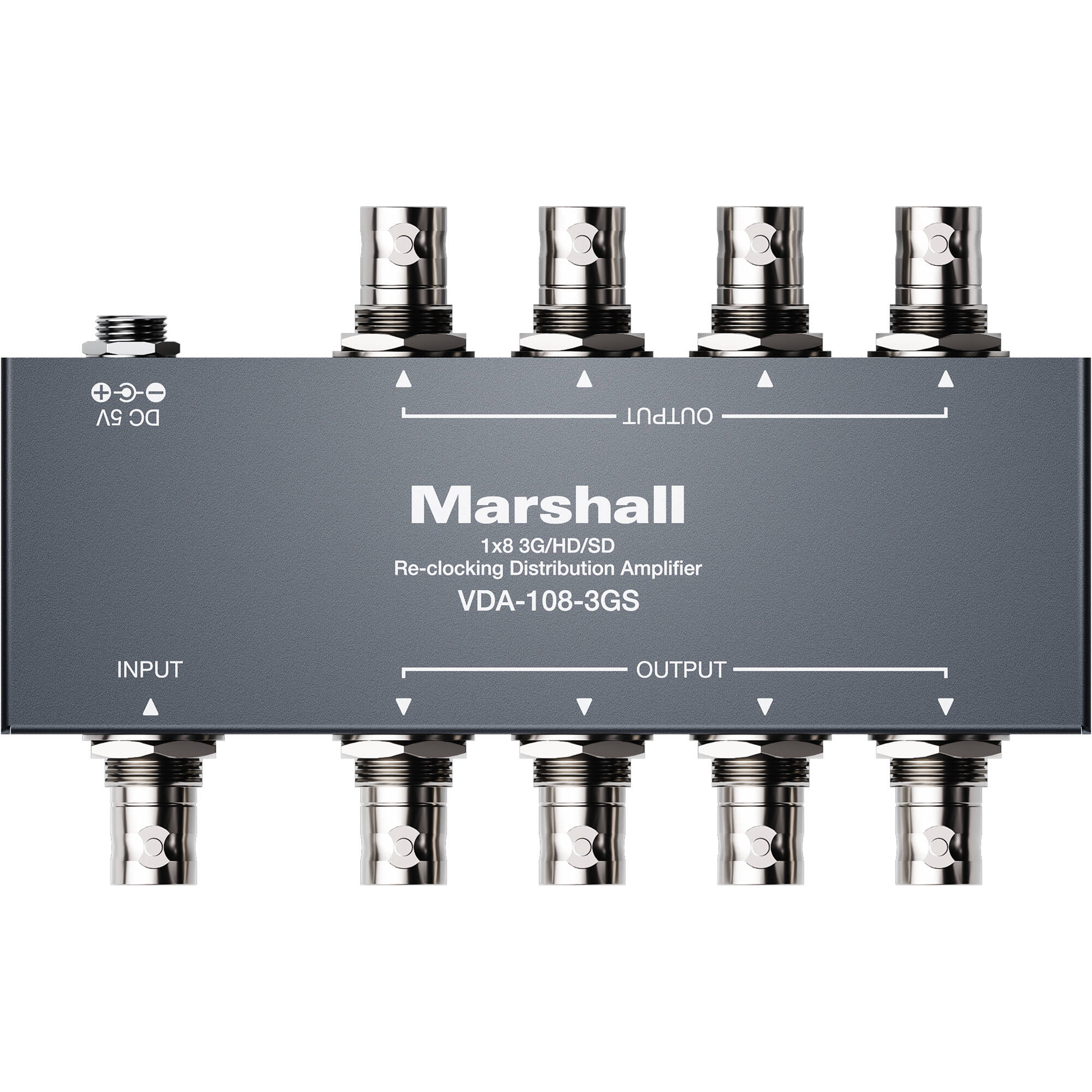Marshall Electronics VDA-108-3GS 3G/HD/SD-SDI Reclocking Distribution Amplifier (1x8)