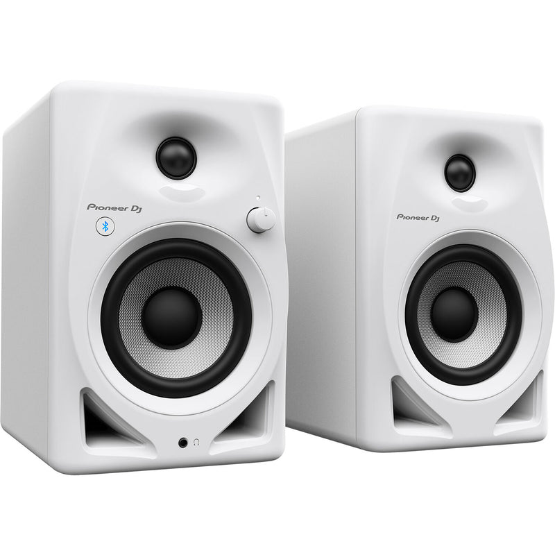Pioneer DJ DM-40D-BT Active 4" Two-Way Desktop Monitor Speakers with Bluetooth (Pair, White)