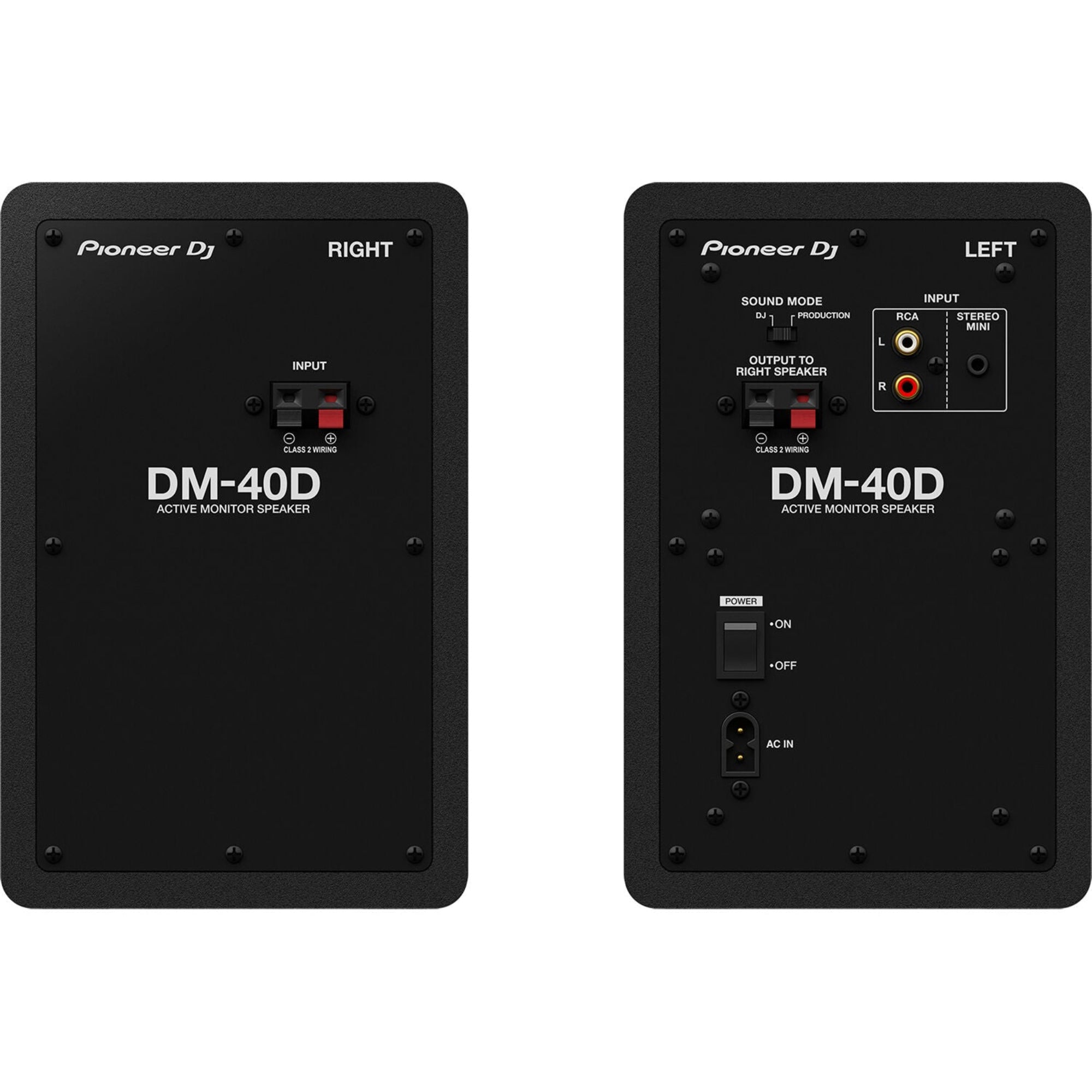 Pioneer DJ DM-40D Active 4" Two-Way Desktop Monitor Speakers (Pair, Black)
