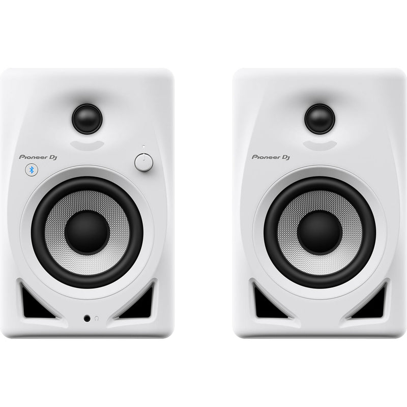 Pioneer DJ DM-40D-BT Active 4" Two-Way Desktop Monitor Speakers with Bluetooth (Pair, White)