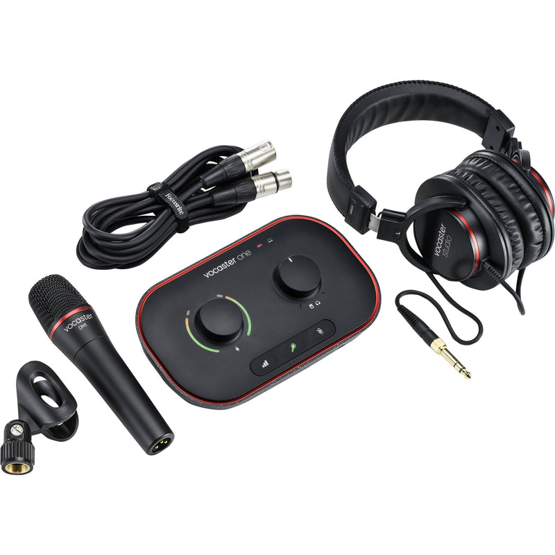 Focusrite Vocaster One Studio USB-C Audio Interface Essential Podcasting Kit