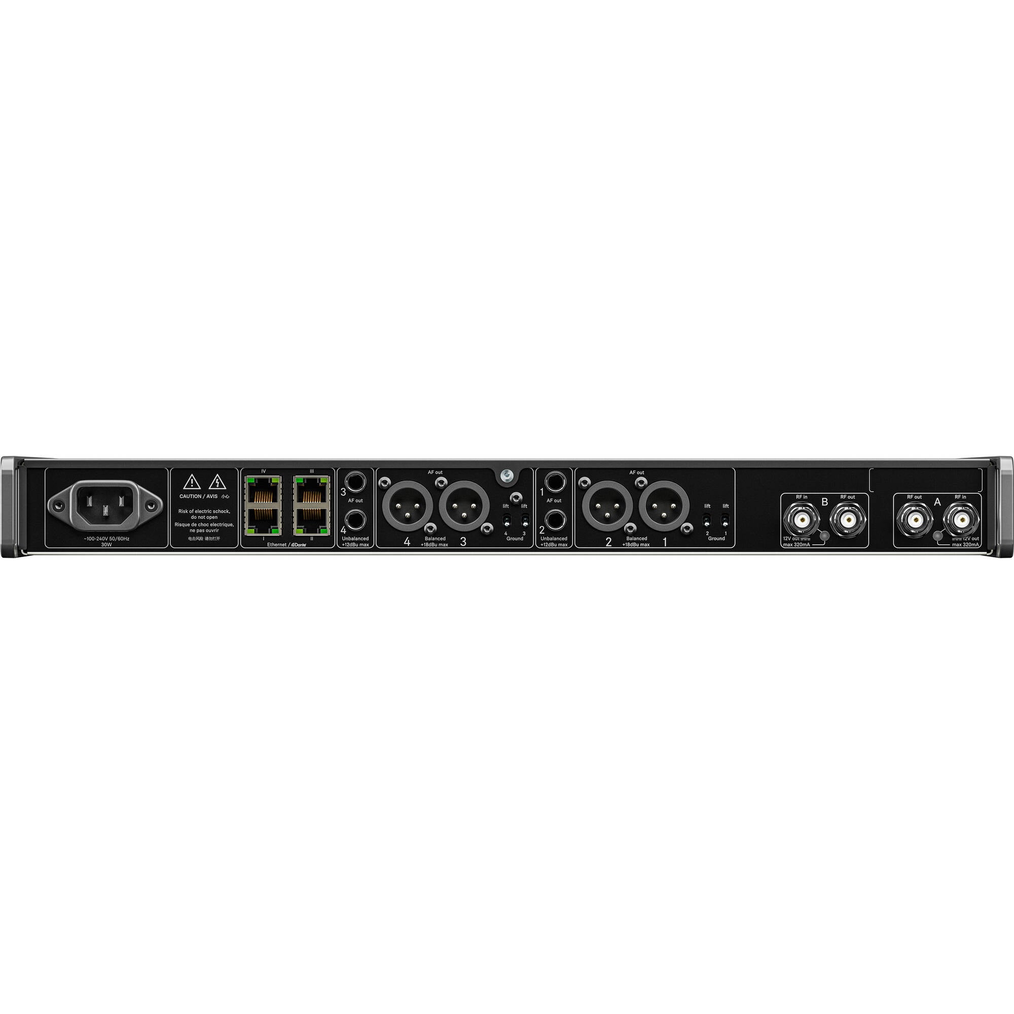 Sennheiser EW-DX EM 4 DANTE Four-Channel Rackmount Receiver with Dante (Q1-9: 470-550 MHz)