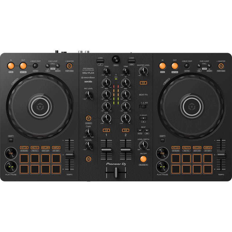 Pioneer DJ DDJ-FLX4 Portable 2-Channel rekordbox DJ and Serato Controller (Black)
