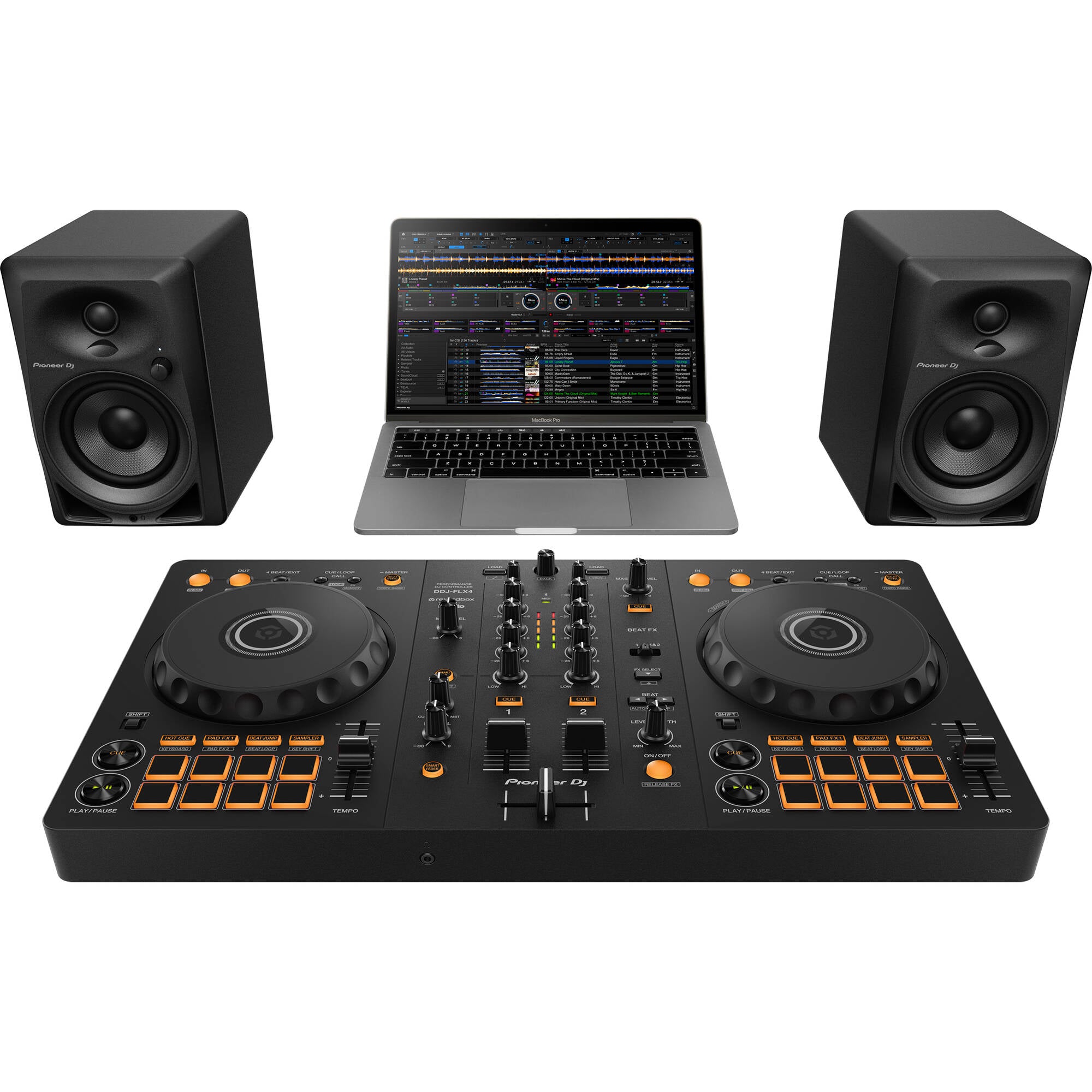 Pioneer DJ DDJ-FLX4 Portable 2-Channel rekordbox DJ and Serato Controller (Black)