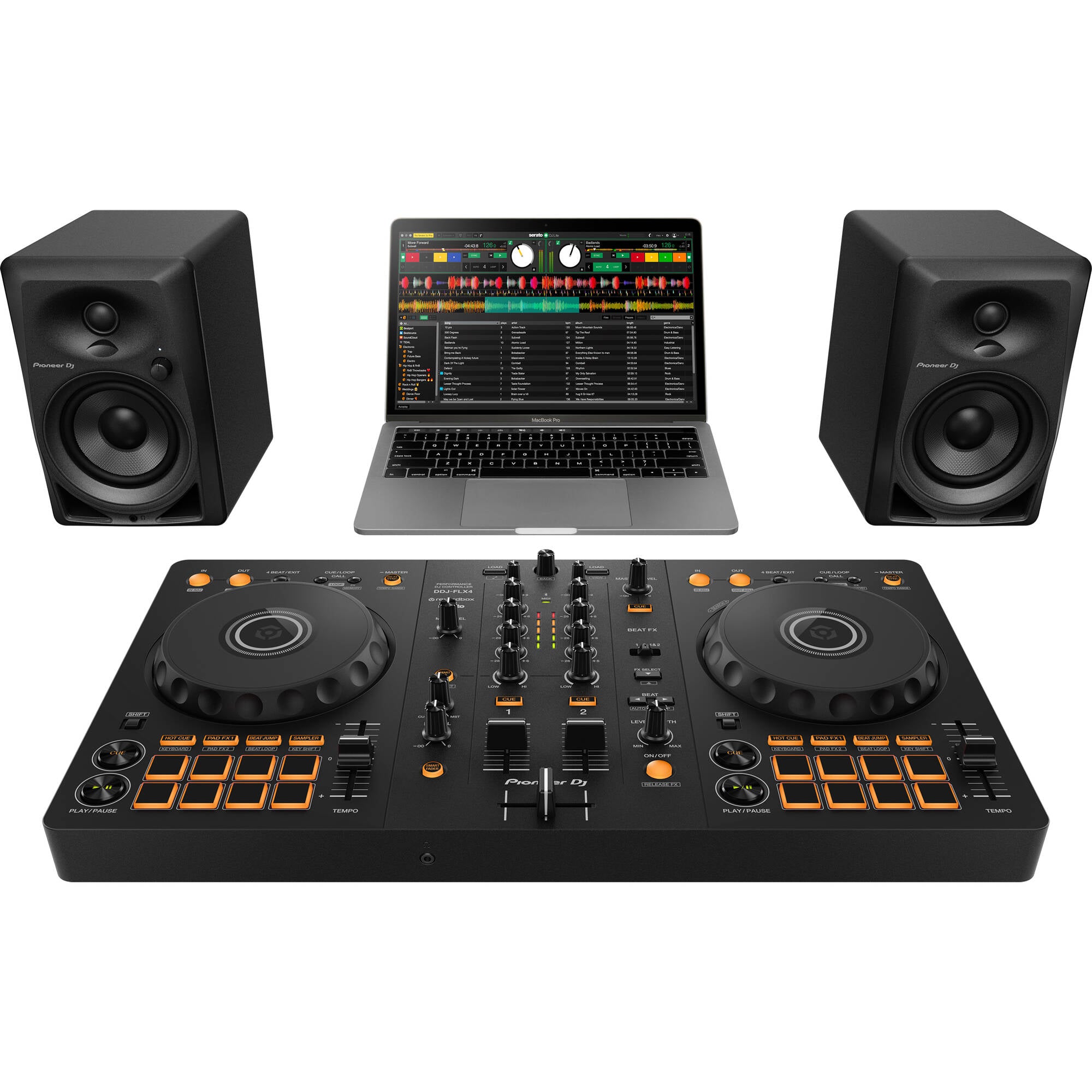 Pioneer DJ DDJ-FLX4 Portable 2-Channel rekordbox DJ and Serato Controller (Black)