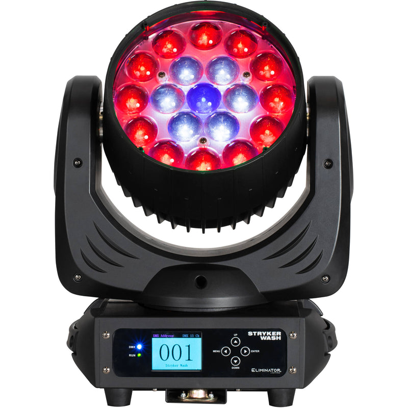 Eliminator Lighting Stryker Wash Quad RGBW LED Moving Head with Motorized Zoom