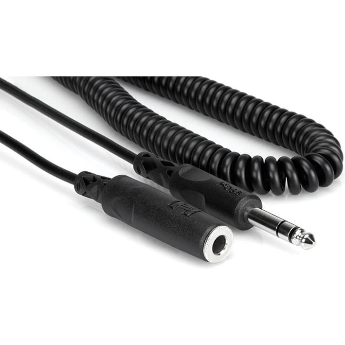 Hosa HPE-325C 1/4" TRS Female to 1/4" TRS Male Headphone Extension Cable (25', Coiled)