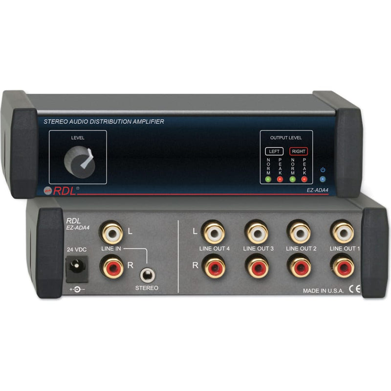 RDL EZ-ADA4 Stereo Audio Distribution Amplifier (USA Power Supply)