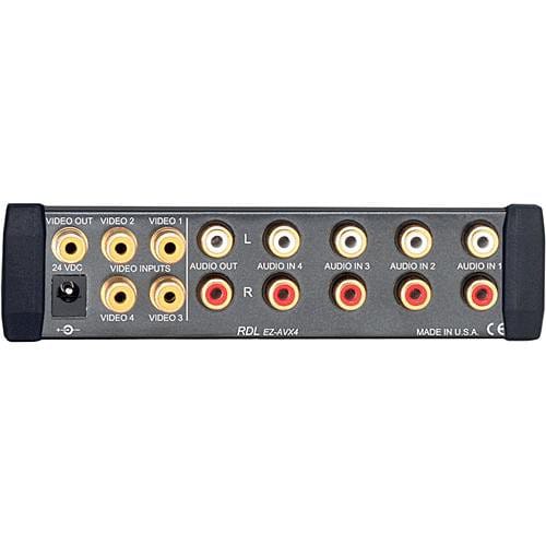 RDL EZ-AVX4 Composite Video and Stereo Audio Input Switcher (USA Power Supply)
