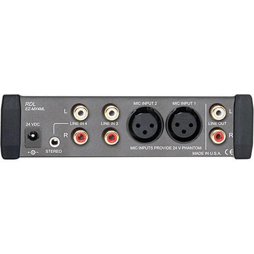 RDL EZ-MX4ML Mic and Stereo Line Audio Mixer (USA Power Supply)
