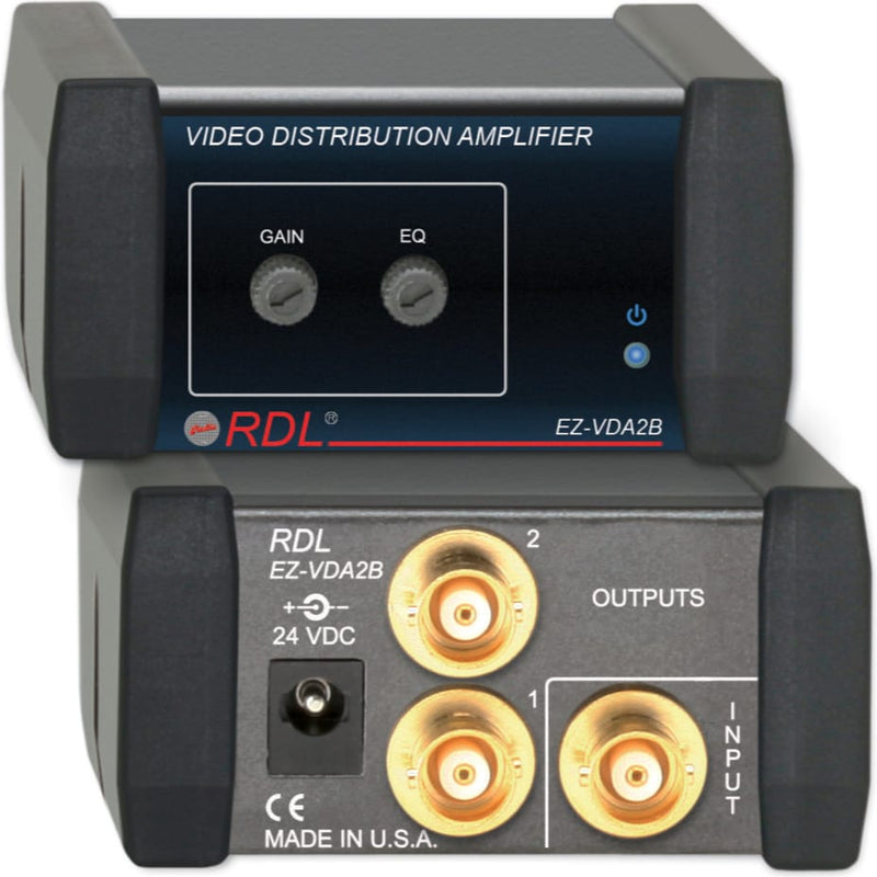 RDL EZ-VDA2B Video Distribution Amplifier 1x2 BNC (USA Power Supply)