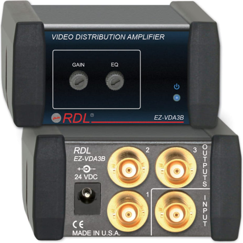 RDL EZ-VDA3B Video Distribution Amplifier 1x3 BNC (USA Power Supply)