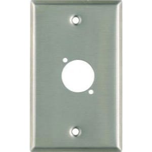Whirlwind WP1/1NDH 1-Gang Wall Plate Punched for 1 Neutrik XLR Terminal (Stainless Steel)
