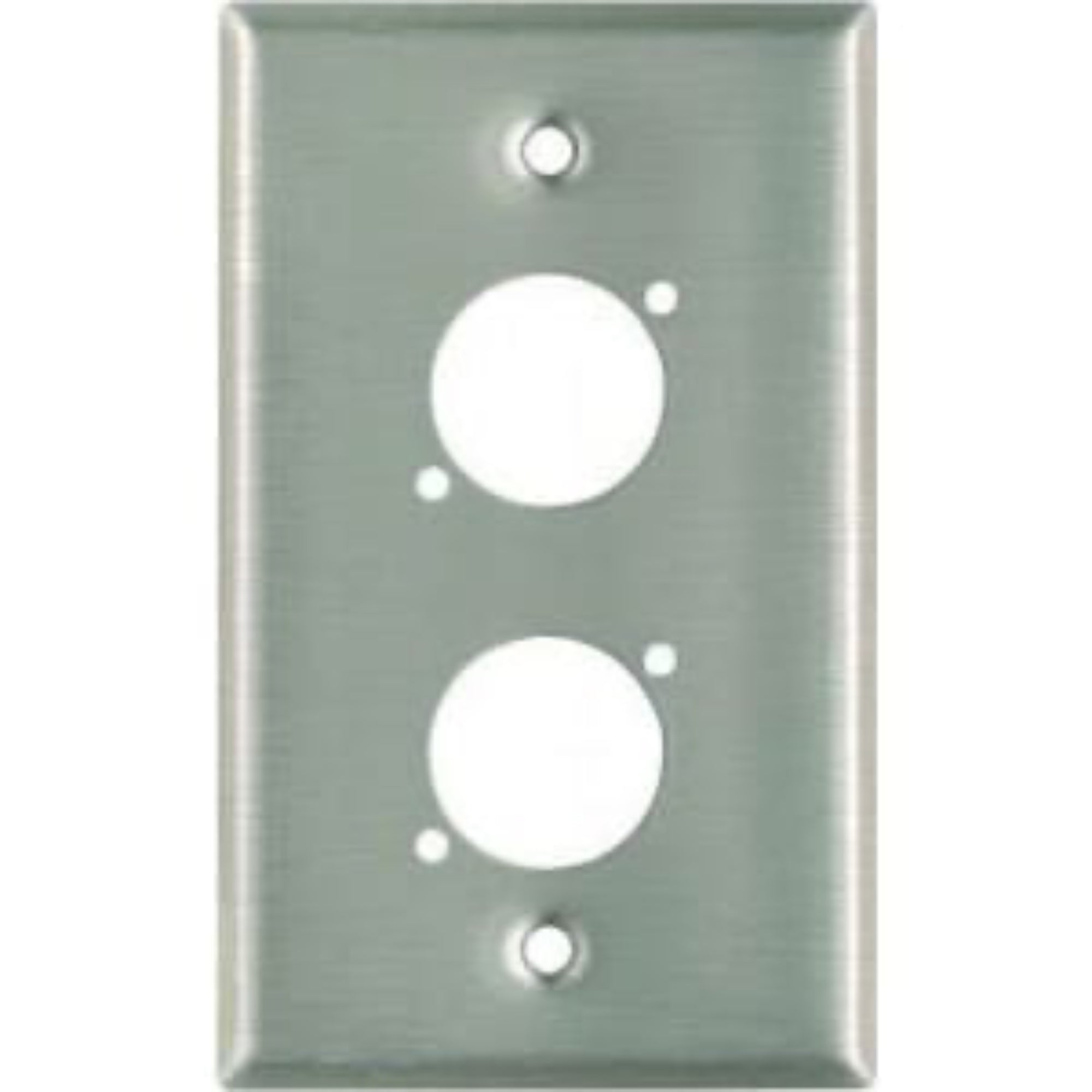 Whirlwind WP1/2NDH 1-Gang Wall Plate Punched for 2 Neutrik XLR Connectors (Stainless Steel)