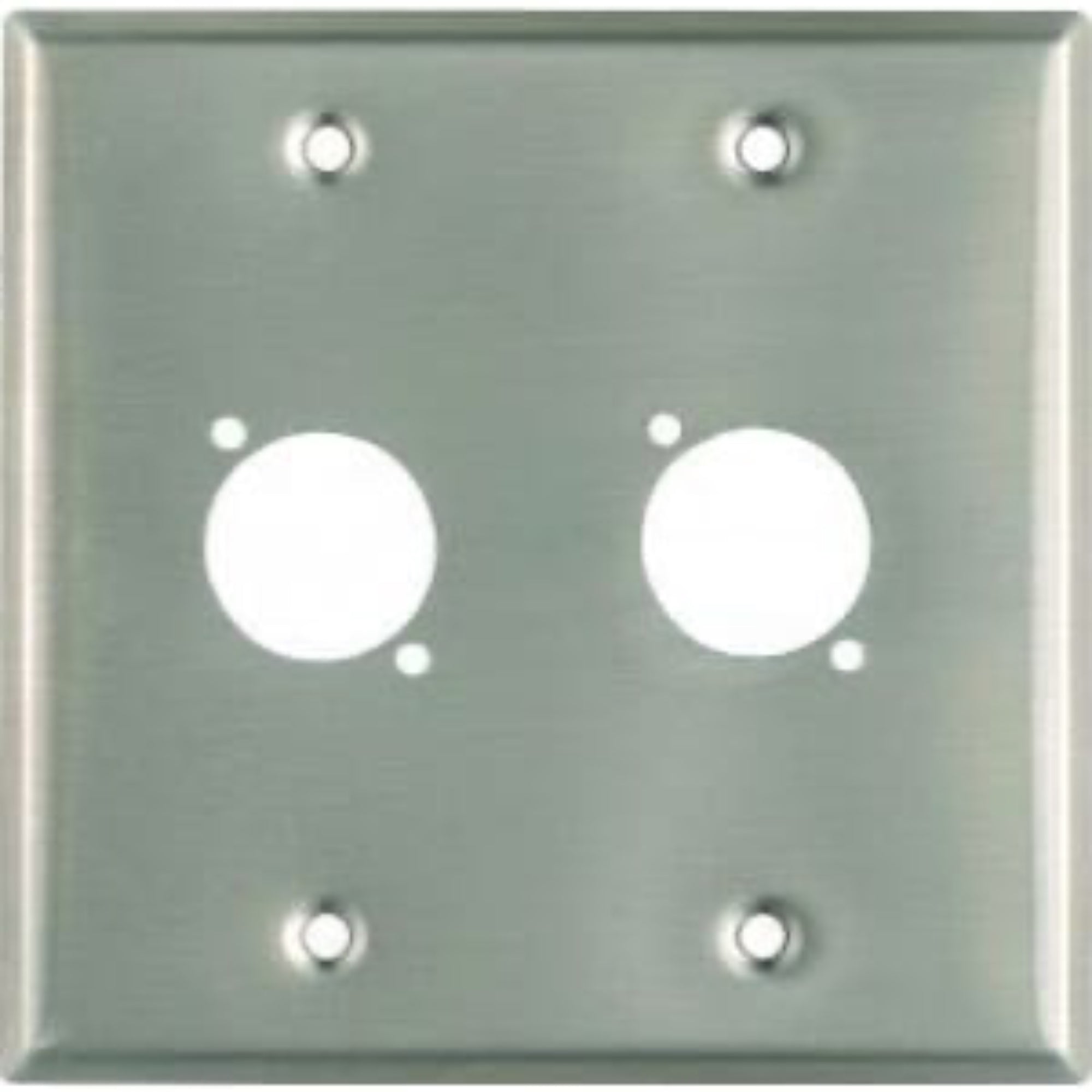 Whirlwind WP2/2NDH 2-Gang Wall Plate Punched for 2 Neutrik XLR Connectors (Stainless Steel)