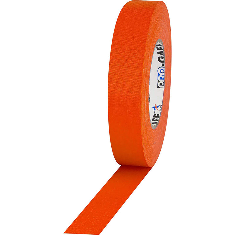 ProTapes Pro Gaff Premium Matte Cloth Gaffers Tape 1" x 50yds (Fluorescent Orange, Case of 48)