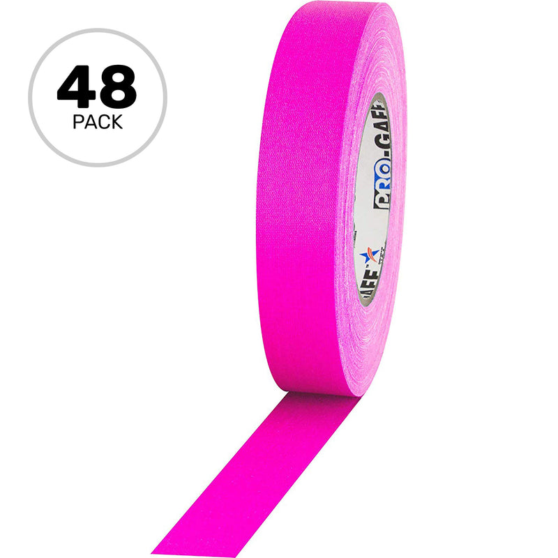 ProTapes Pro Gaff Premium Matte Cloth Gaffers Tape 1" x 50yds (Fluorescent Pink, Case of 48)