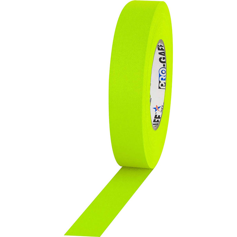 ProTapes Pro Gaff Premium Matte Cloth Gaffers Tape 1" x 50yds (Fluorescent Yellow)