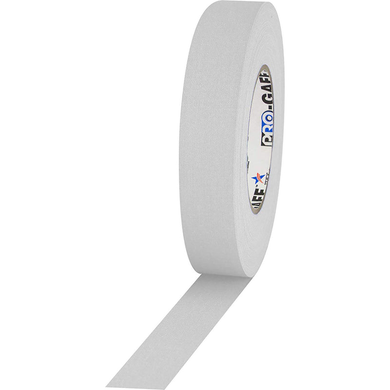ProTapes Pro Gaff Premium Matte Cloth Gaffers Tape 1" x 55yds (White, Case of 48)