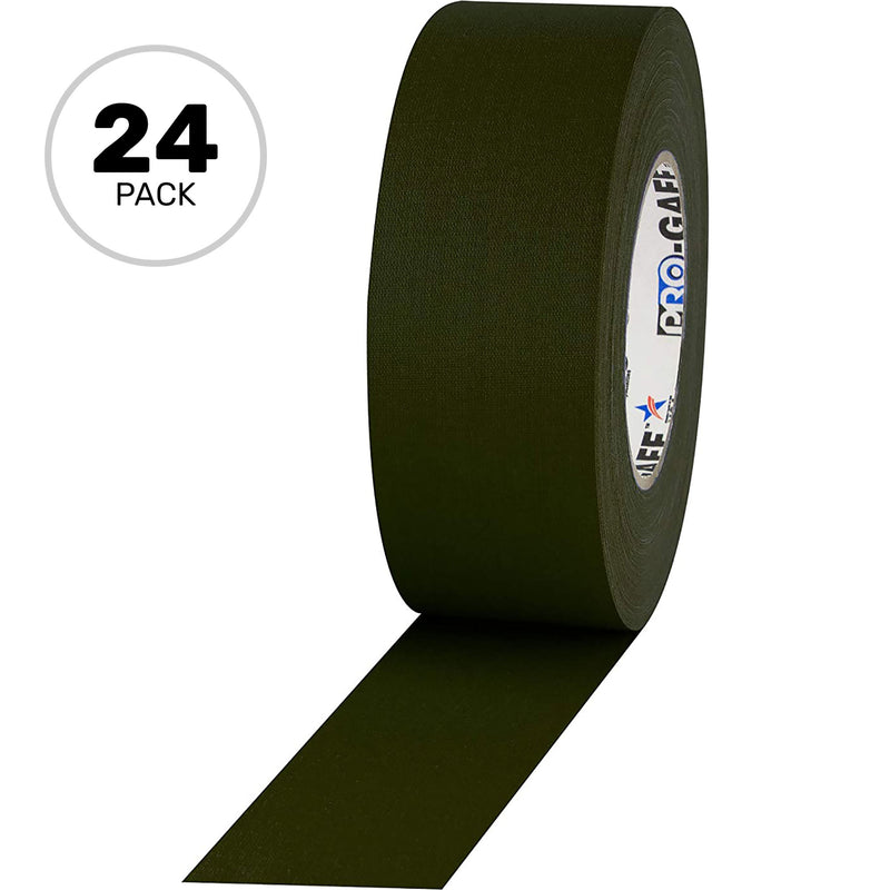 ProTapes Pro Gaff Premium Matte Cloth Gaffers Tape 2" x 55yds (Olive Drab Green, Case of 24)