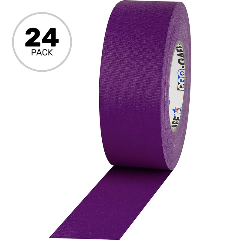 ProTapes Pro Gaff Premium Matte Cloth Gaffers Tape 2" x 55yds (Purple, Case of 24)