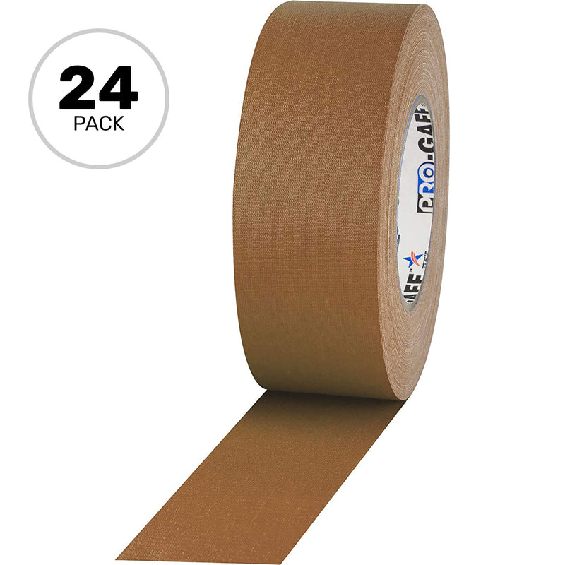 ProTapes Pro Gaff Premium Matte Cloth Gaffers Tape 2" x 55yds (Tan, Case of 24)