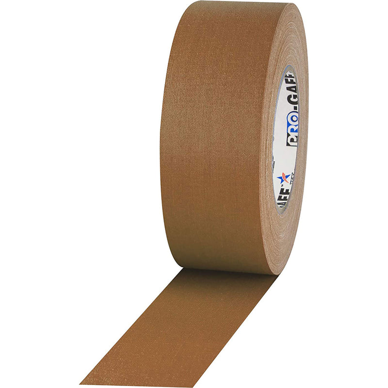 ProTapes Pro Gaff Premium Matte Cloth Gaffers Tape 2" x 55yds (Tan, Case of 24)