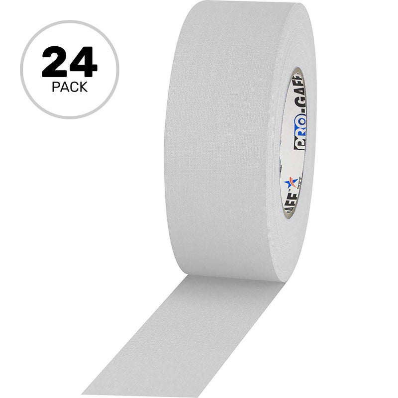 ProTapes Pro Gaff Premium Matte Cloth Gaffers Tape 2" x 55yds (White, Case of 24)