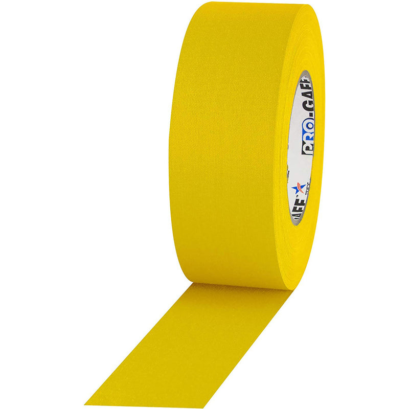 ProTapes Pro Gaff Premium Matte Cloth Gaffers Tape 2" x 55yds (Yellow, Case of 24)