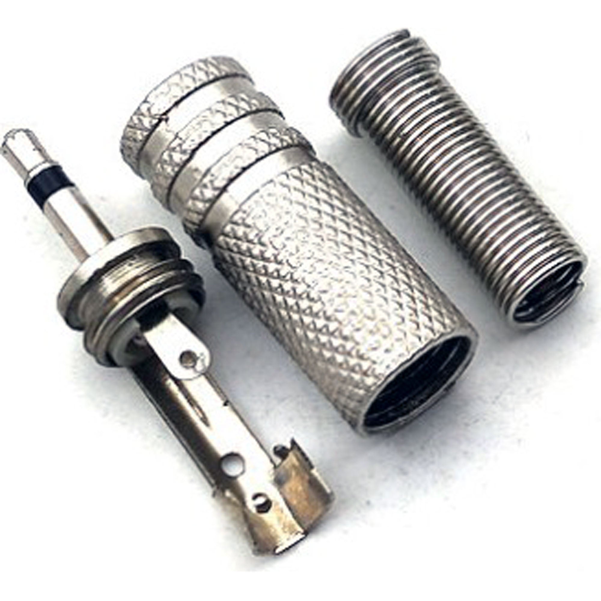 Performance Audio 2.5mm 2-Pole TS Mono Male Cable Connector (Silver, 4mm Cable Outlet)