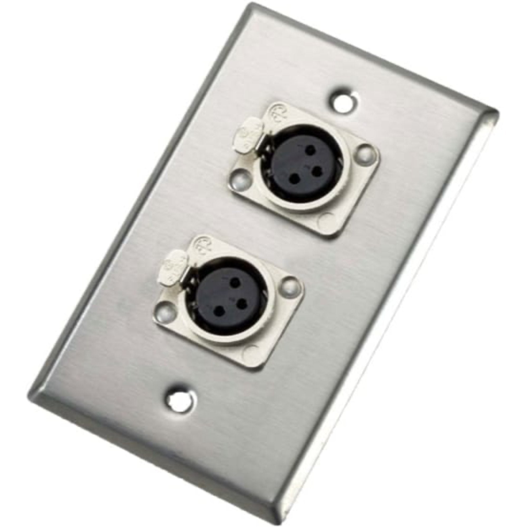 Neutrik 203F Single Gang Wall Plate with Dual Female 3-Pin XLR (5 Pack)