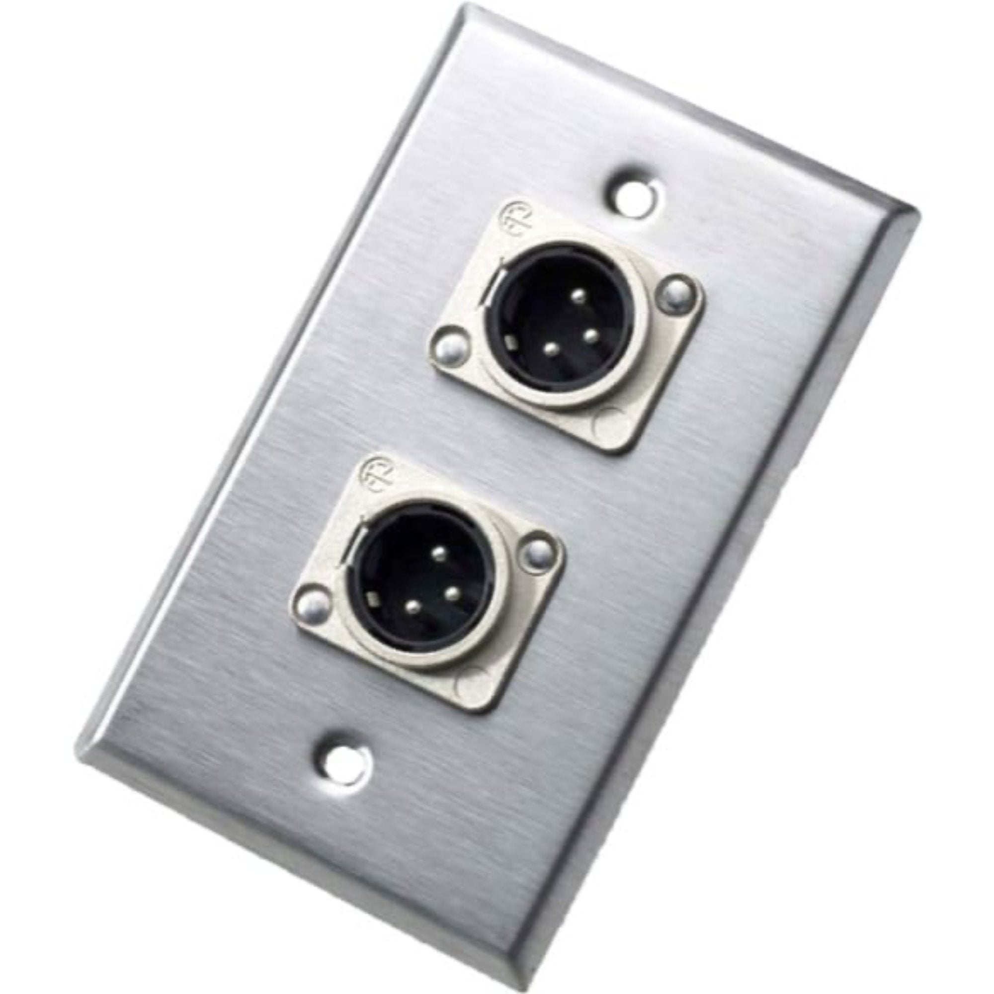 Neutrik 203M Single Gang Wall Plate with Dual Male 3-Pin XLR (5 Pack)