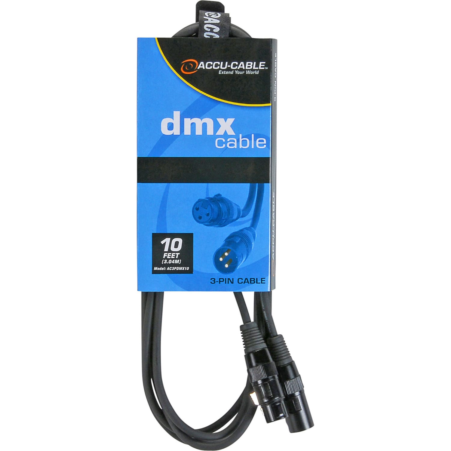 American DJ Accu-Cable AC3PDMX10 3-Pin DMX Cable (10')