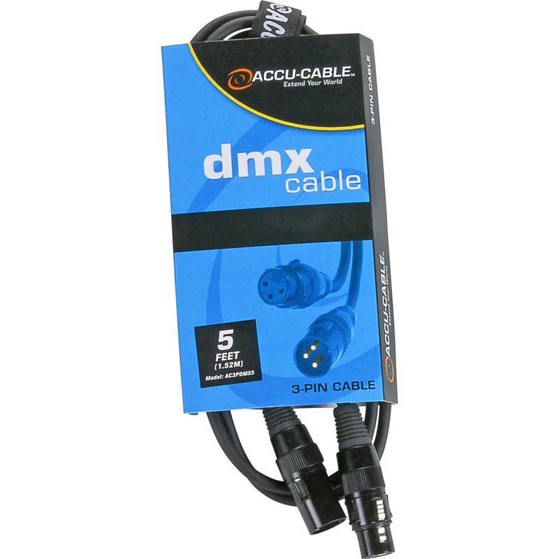 American DJ Accu-Cable AC3PDMX5 3-Pin DMX Cable (5')