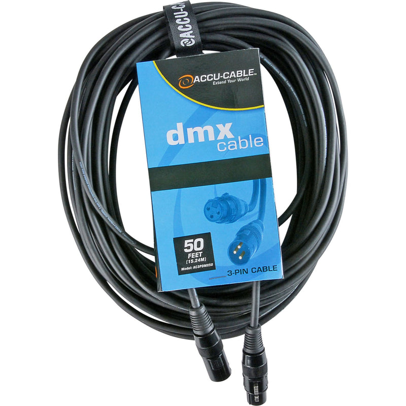 American DJ Accu-Cable AC3PDMX50 3-Pin DMX Cable (50')