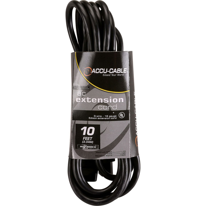American DJ Accu-Cable ECCOM-10 Indoor-Outdoor IEC Extension Cord (10')