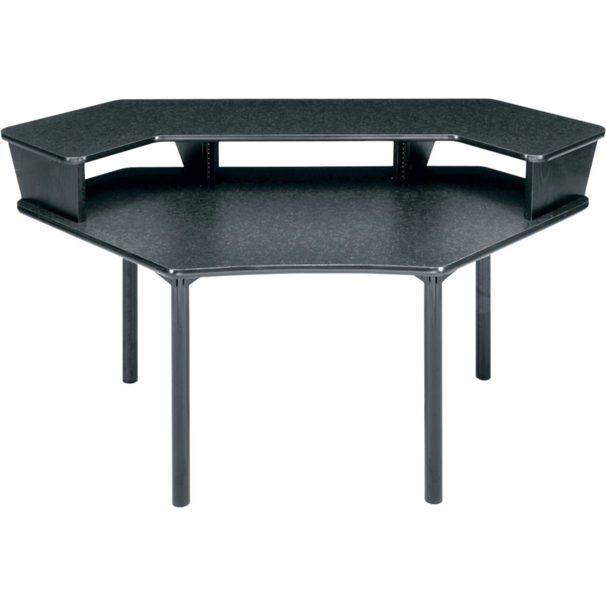 Middle Atlantic MDV-CNR1 Corner Video Desk with 1-Piece Overbridge (Graphite)