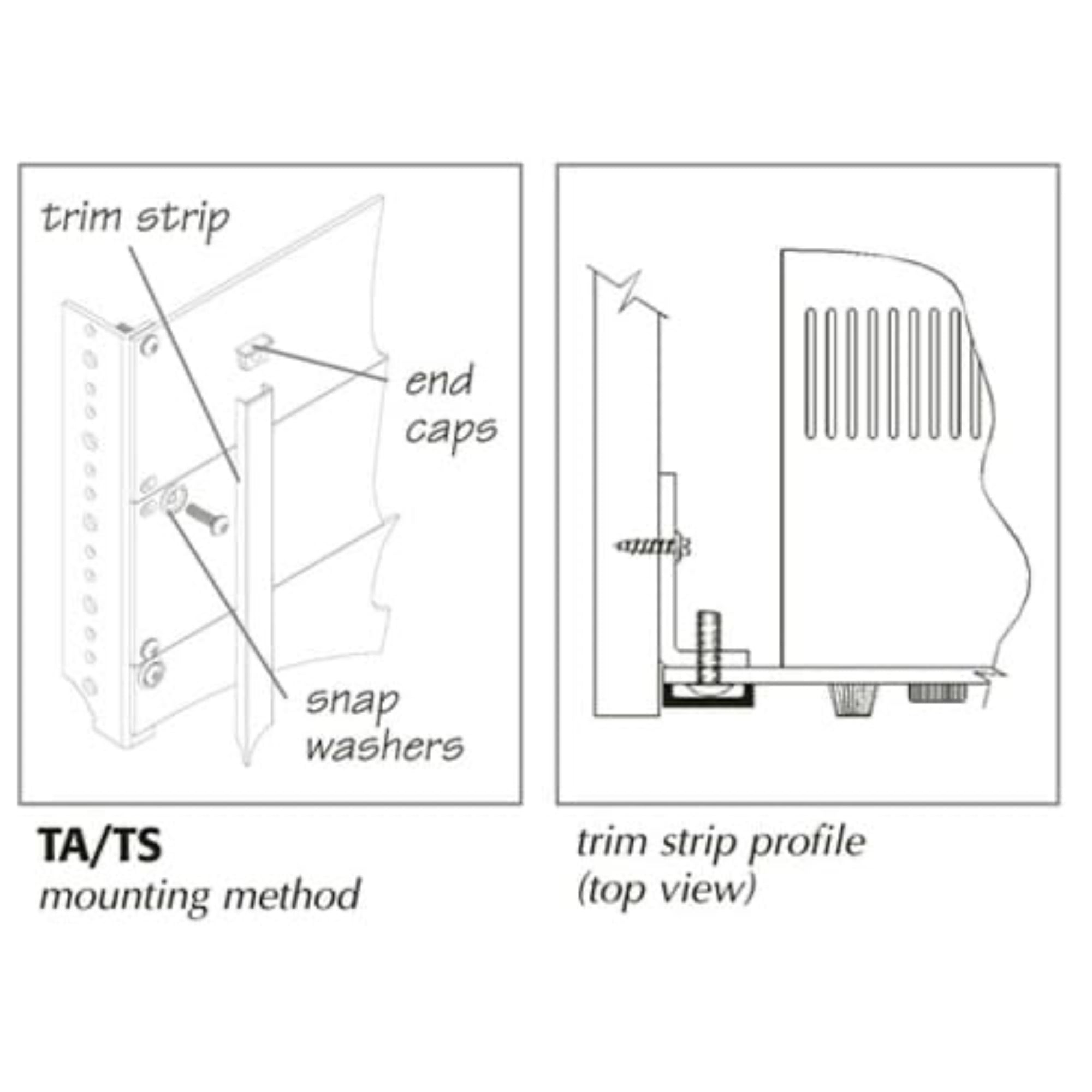 Middle Atlantic TA Trim Strip 45U (Black Brushed and Anodized)