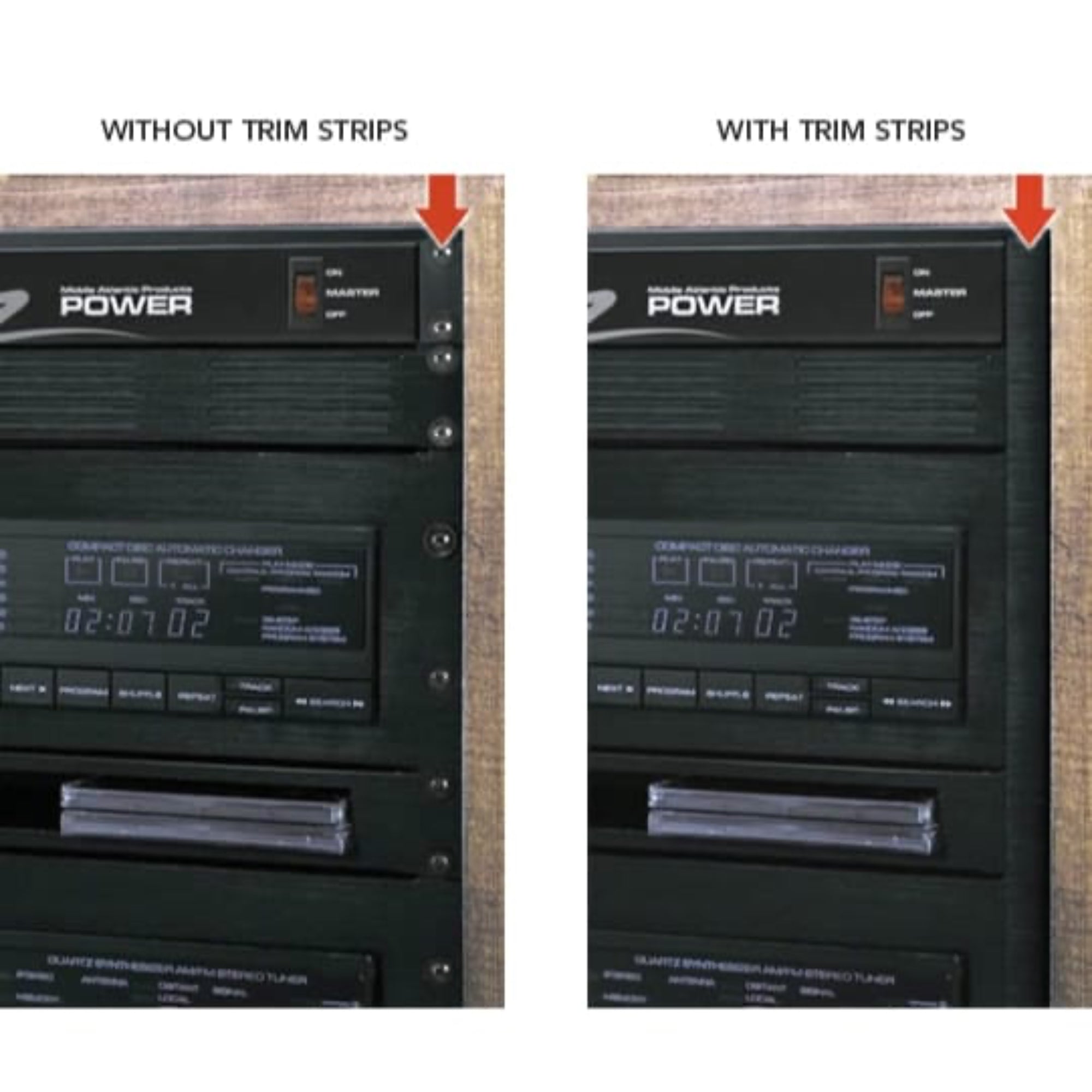 Middle Atlantic TA Trim Strip 45U (Black Brushed and Anodized)